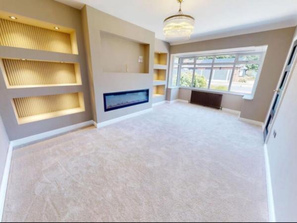 Empire trades living room illuminated shelves