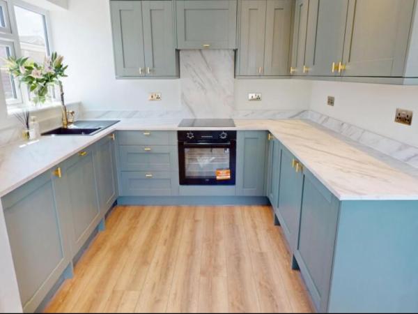 Empire trades sage green kitchen oven